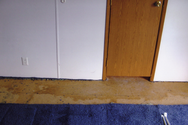 water damaged floor repair manufactured home